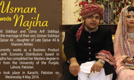 Usman weds Najiha