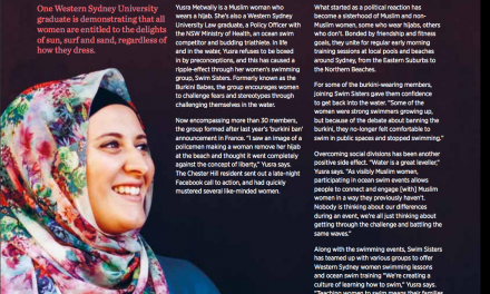 Yusra Metwally Featured in Western Sydney Uni Mag: Sisters in Sun, Surf, and Sand