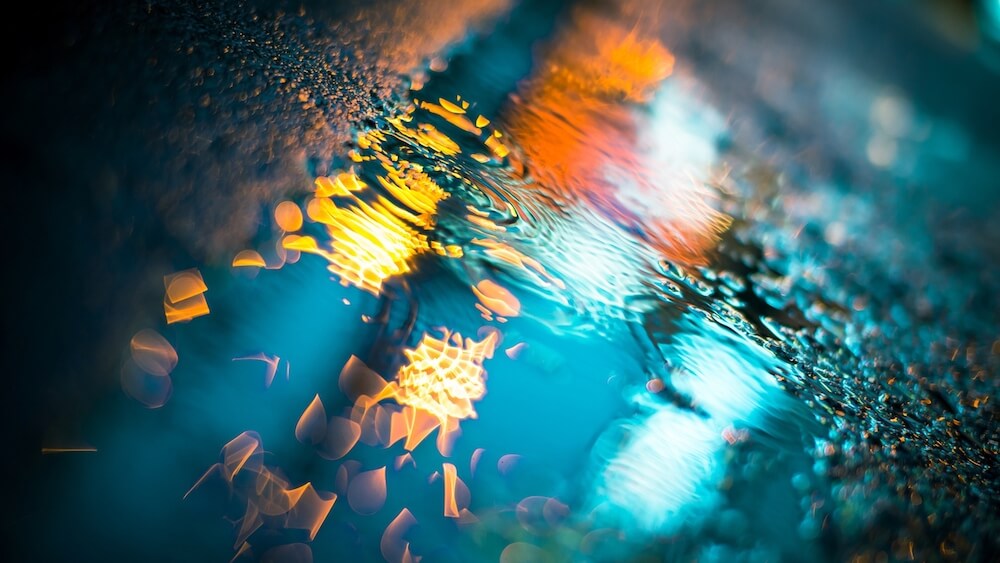 As mirrors are made by drops of rain
