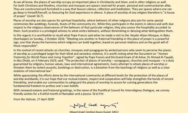 Christians and Muslims: Protecting together the places of worship