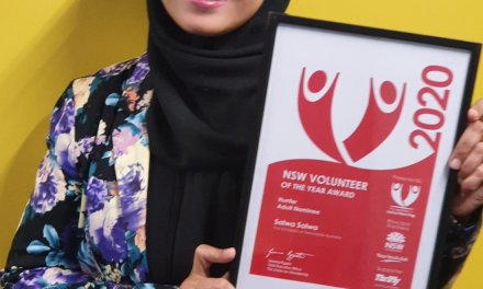 Salwa recognised with 2020 Newcastle Volunteer Service Award
