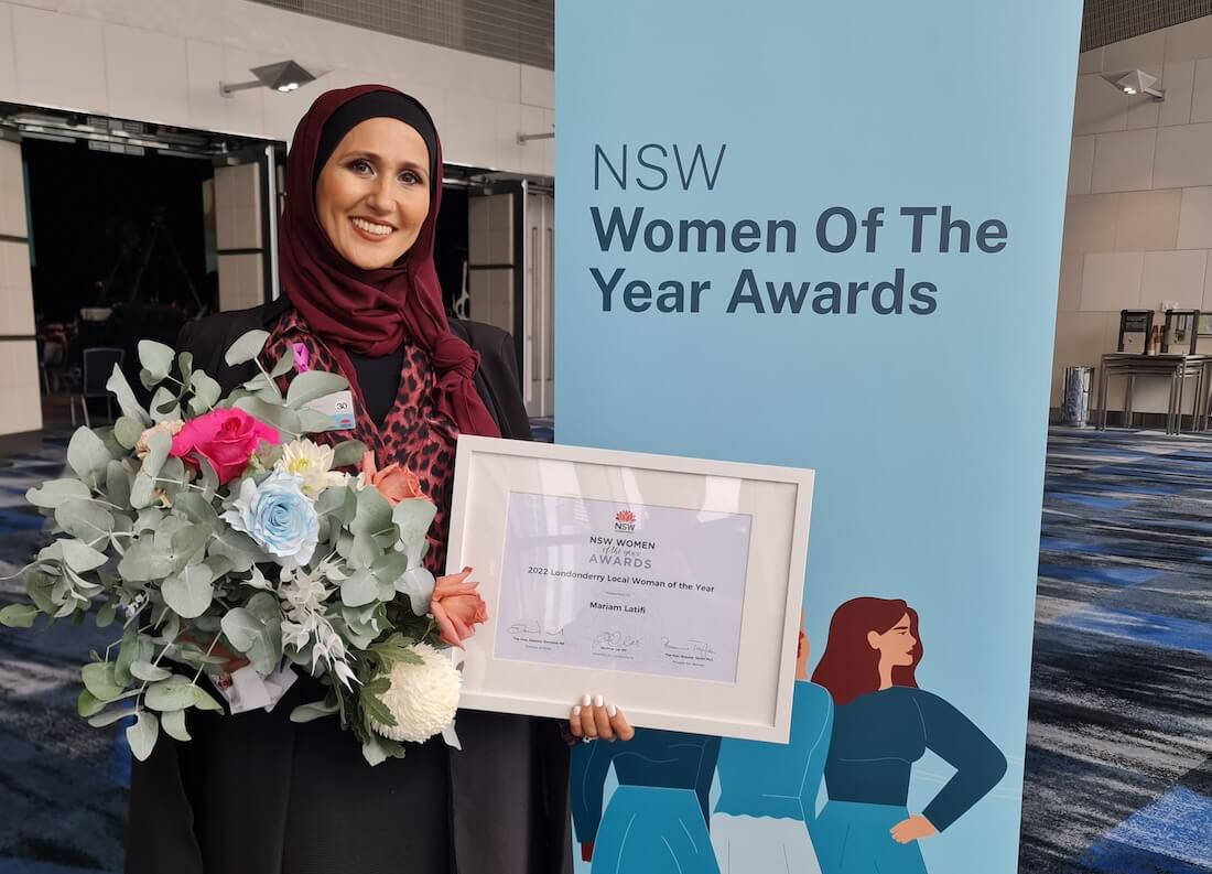 Mariam wins NSW Local Woman of the Year 2022 award