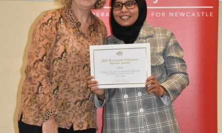 Salwa was awarded 2022 Newcastle Volunteer Service Award