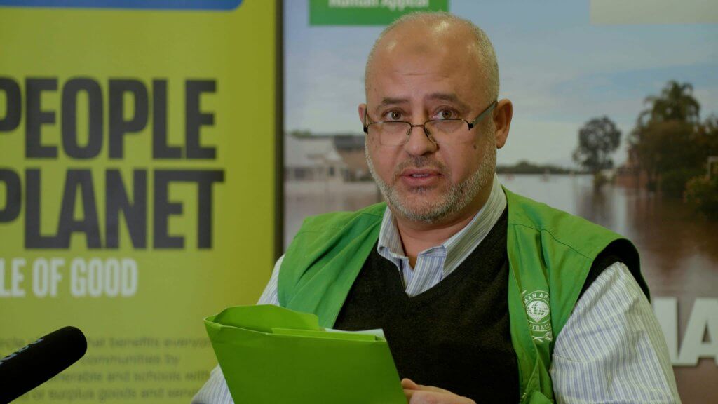 HAA Director Bashar Al-Jamal speaking at the Flood Relief event at Lismore