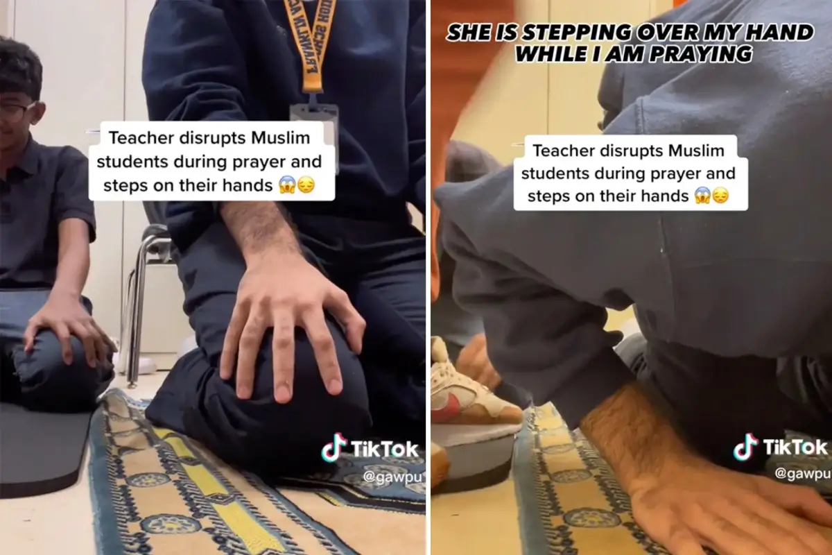 Teacher steps on Muslim student’s hand while they were praying