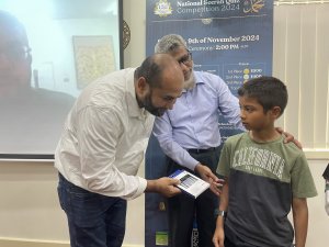 Prizes being handed over to winner