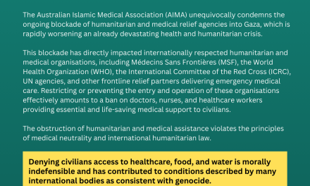 AIMA condemns Israel’s blockade of humanitarian & medical aid to Gaza