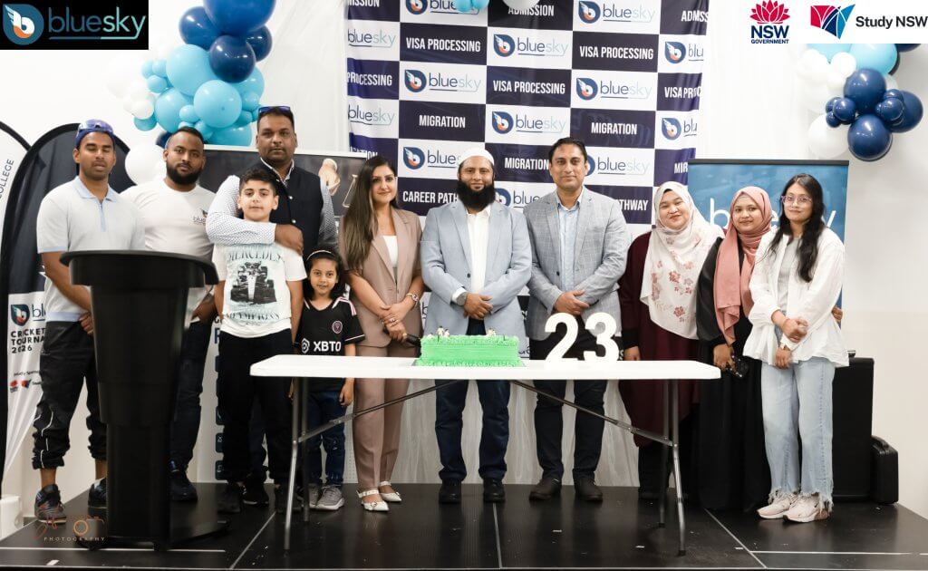 CEO of Bluesky Consultancy Mr Shayaz Khan and staff members.